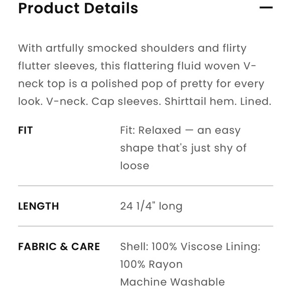 NWT: LOFT Flutter Sleeve Top - Picture 4 of 9